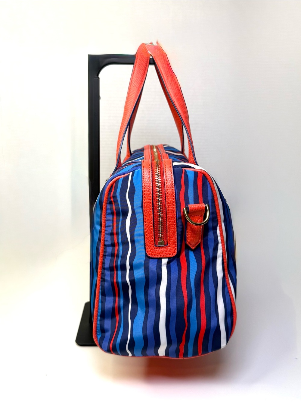 Vera Bradley Cobalt Stripe Preppy Poly Marlo Nylon Satchel Bag Crossbody Bag - Picture 10 of 16